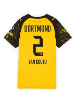 Billige Borussia Dortmund Yan Couto #2 Hjemmedrakt Dame 2025-26 Kortermet